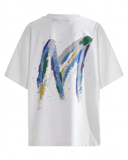 kids atelier moustache White Oversized Graphic T‑Shirt