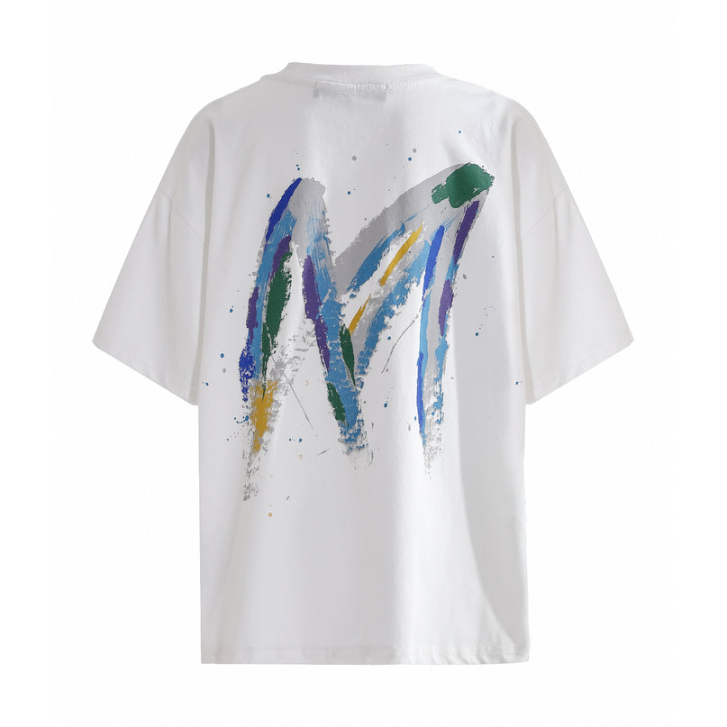 kids atelier moustache White Oversized Graphic T‑Shirt