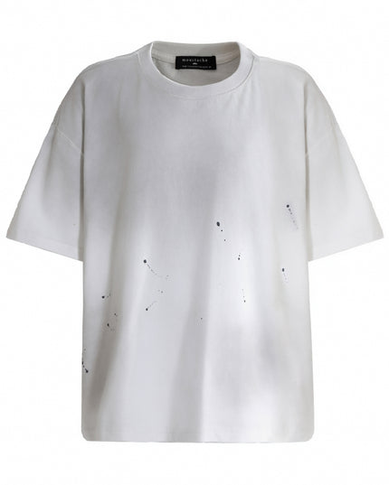 kids atelier moustache White Oversized Splatter T‑Shirt
