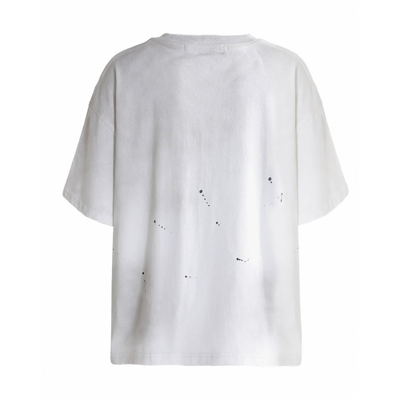 kids atelier moustache White Oversized Splatter T‑Shirt