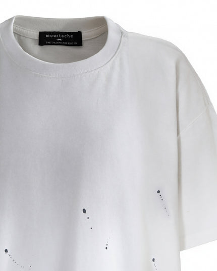 kids atelier moustache White Oversized Splatter T‑Shirt