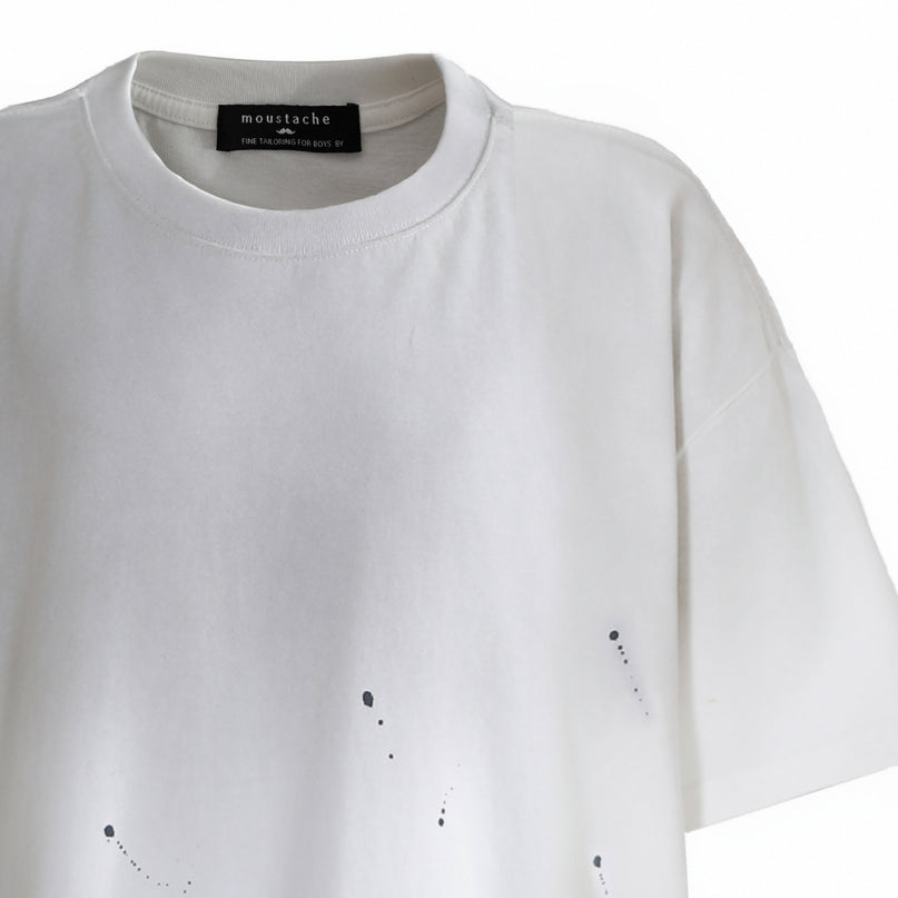 kids atelier moustache White Oversized Splatter T‑Shirt