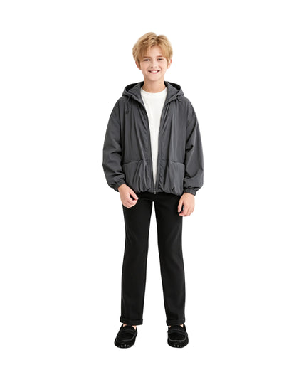 kids atelier moustache Black Hooded Jacket