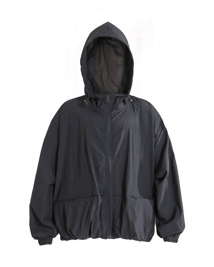 kids atelier moustache Black Hooded Jacket