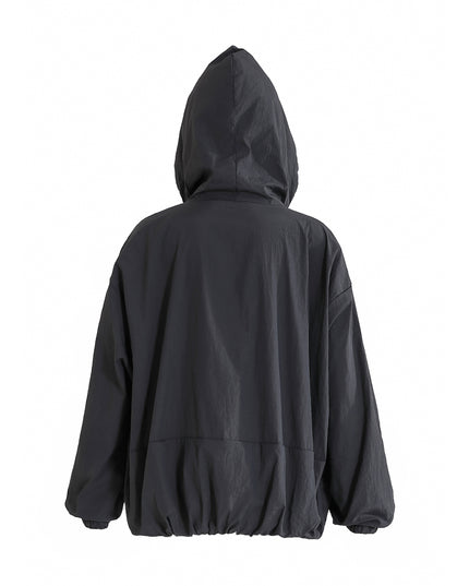 kids atelier moustache Black Hooded Jacket