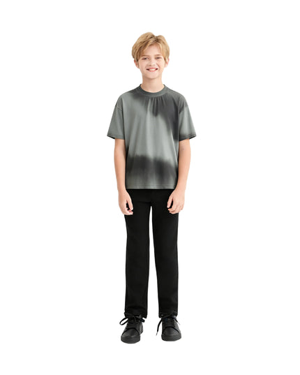 kids atelier moustache Gray Gradient Tie‑Dye T‑Shirt