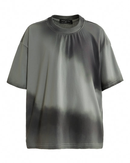 kids atelier moustache Gray Gradient Tie‑Dye T‑Shirt