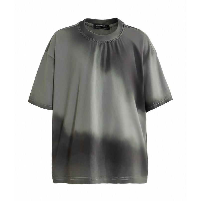 kids atelier moustache Gray Gradient Tie‑Dye T‑Shirt