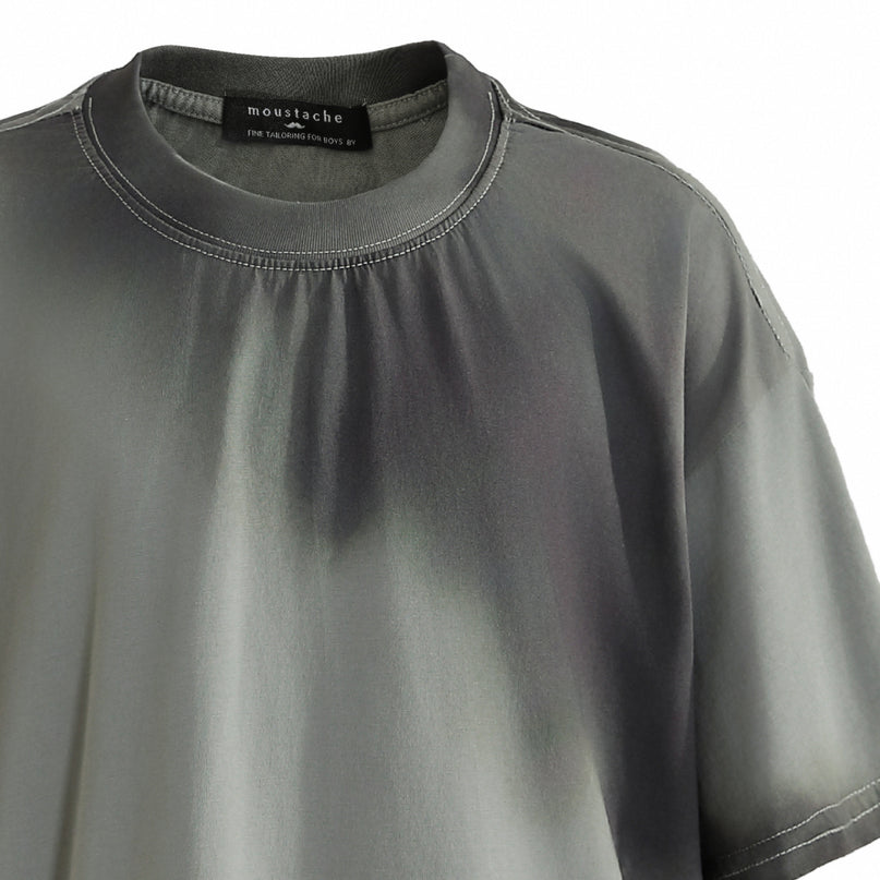kids atelier moustache Gray Gradient Tie‑Dye T‑Shirt
