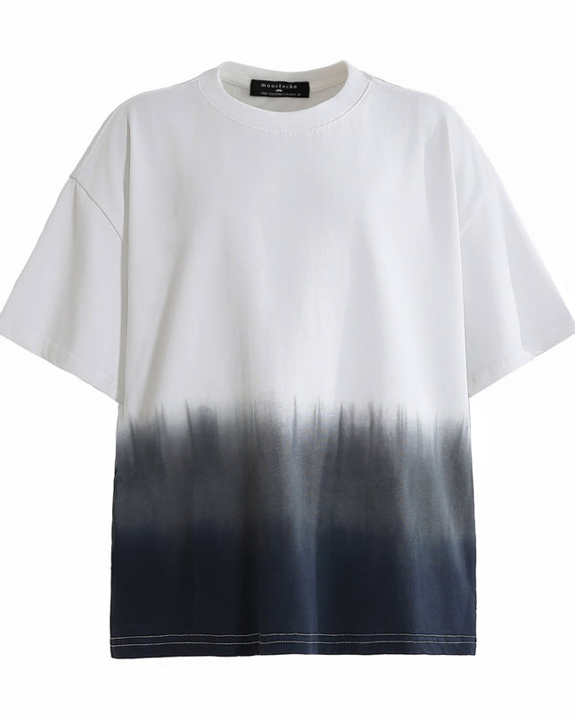 kids atelier moustache White to Gray Gradient T‑Shirt