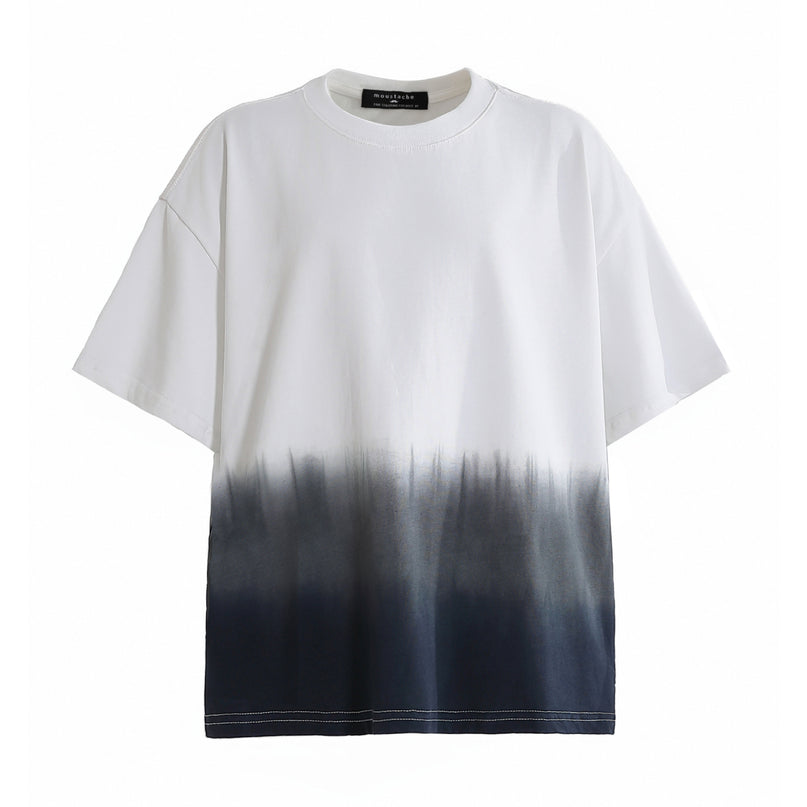 kids atelier moustache White to Gray Gradient T‑Shirt