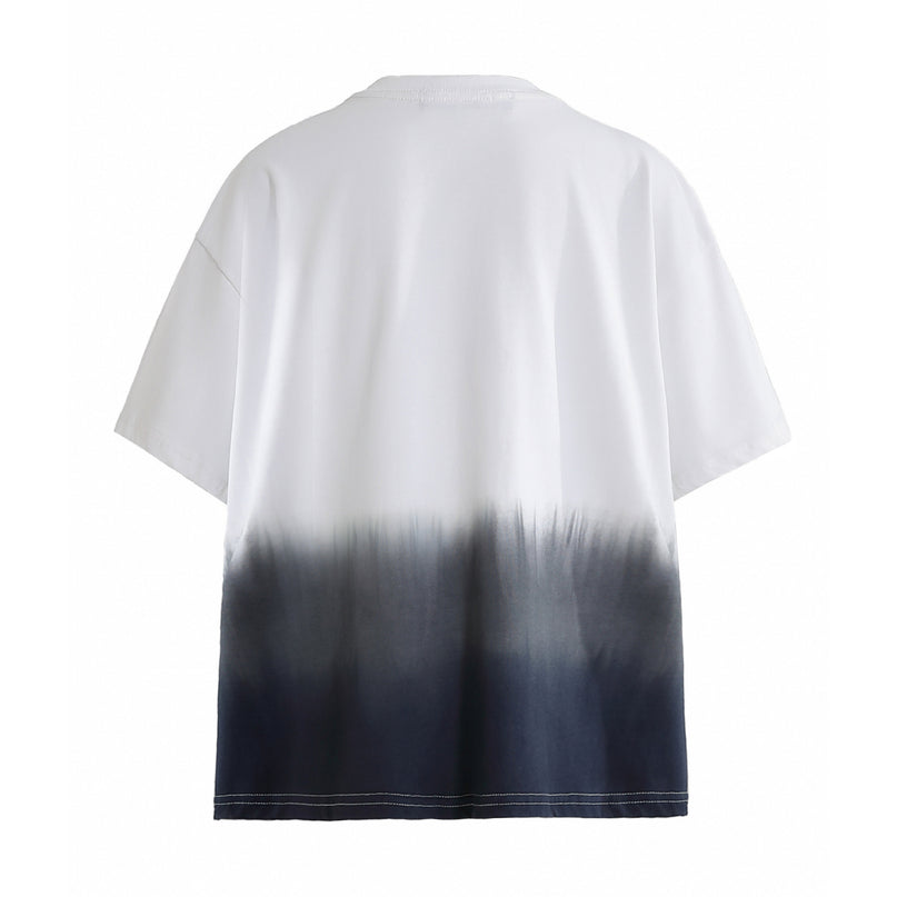 kids atelier moustache White to Gray Gradient T‑Shirt