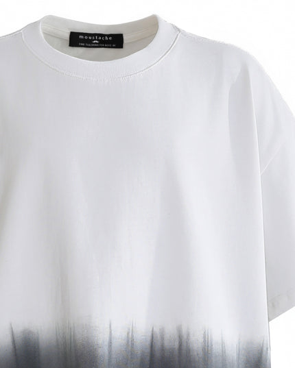 kids atelier moustache White to Gray Gradient T‑Shirt