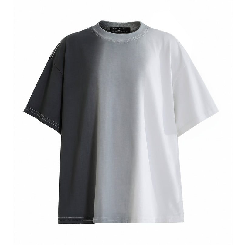 kids atelier moustache Black to White Gradient T‑Shirt