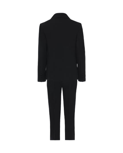 kids atelier moustache Black Single-Breasted Satin-Lapel Suit Set  