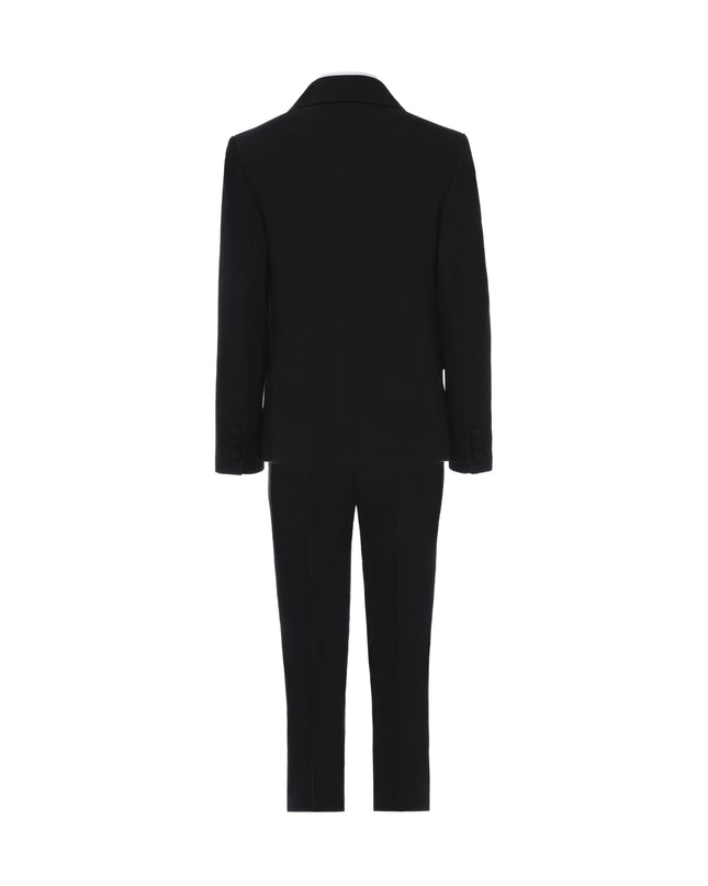 kids atelier moustache Black Single-Breasted Satin-Lapel Suit Set  