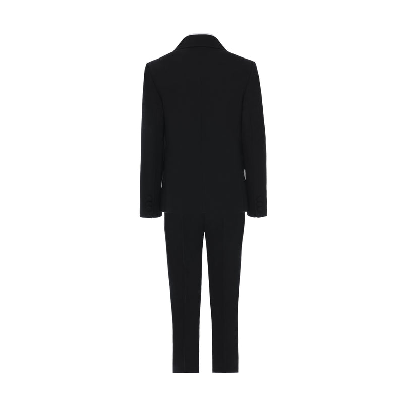 kids atelier moustache Black Single-Breasted Satin-Lapel Suit Set  