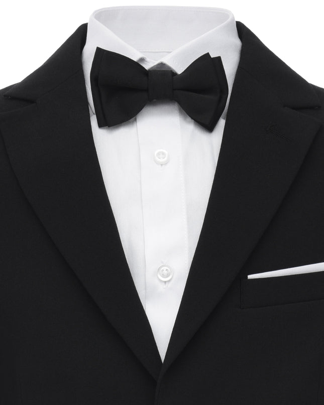 kids atelier moustache Black Single-Breasted Satin-Lapel Suit Set  
