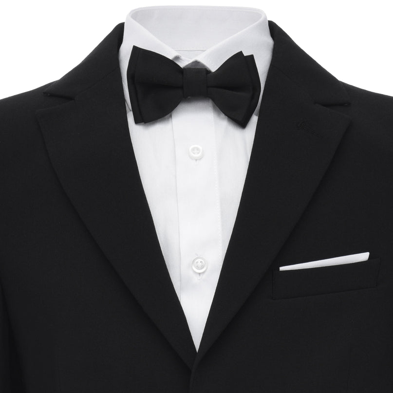kids atelier moustache Black Single-Breasted Satin-Lapel Suit Set  