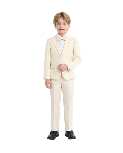 kids atelier moustache Cream Formal Suit Set