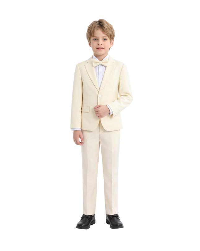 kids atelier moustache Cream Formal Suit Set