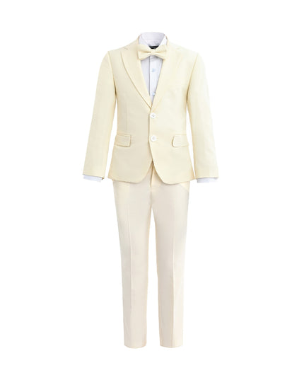 kids atelier moustache Cream Formal Suit Set