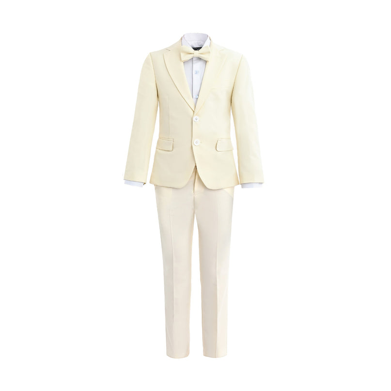 kids atelier moustache Cream Formal Suit Set