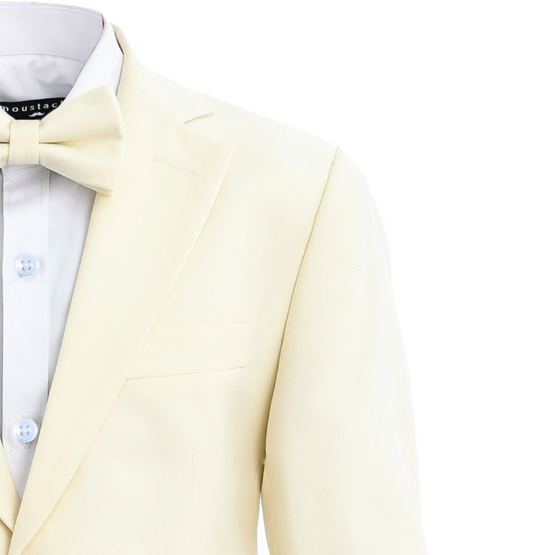 kids atelier moustache Cream Formal Suit Set