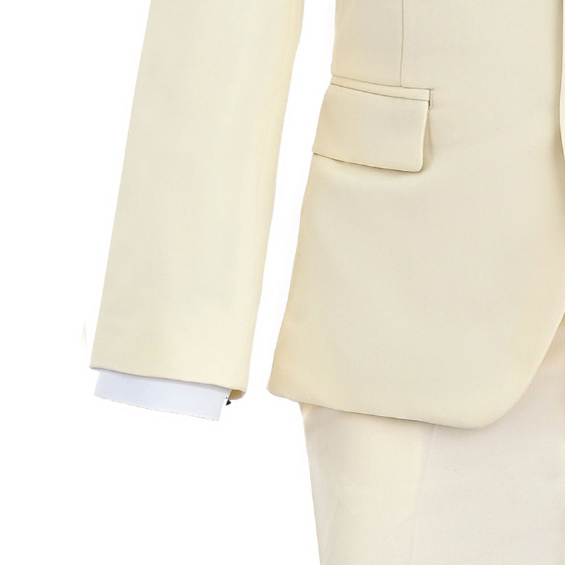 kids atelier moustache Cream Formal Suit Set