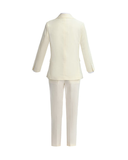 kids atelier moustache Cream Formal Suit Set