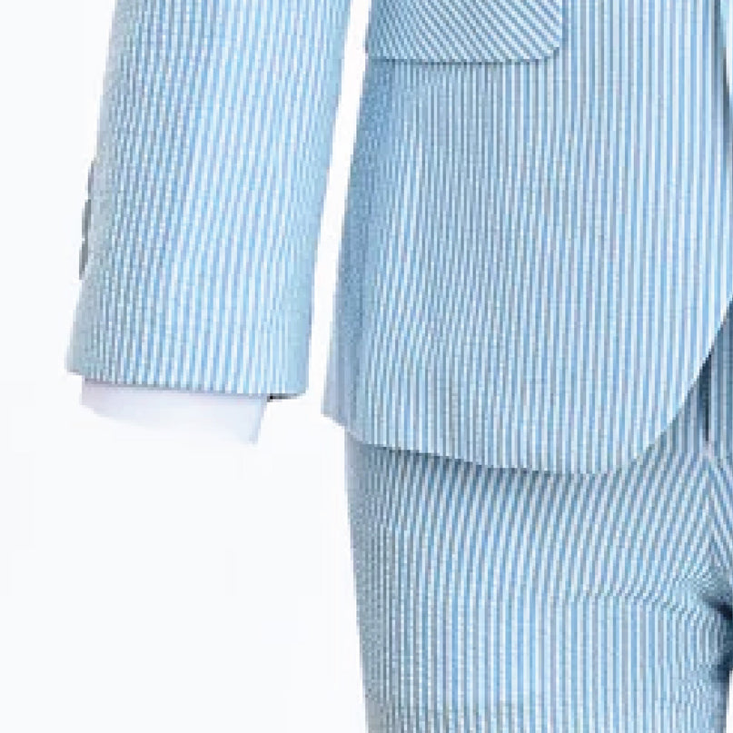 kids atelier moustache Light Blue Striped Suit Set