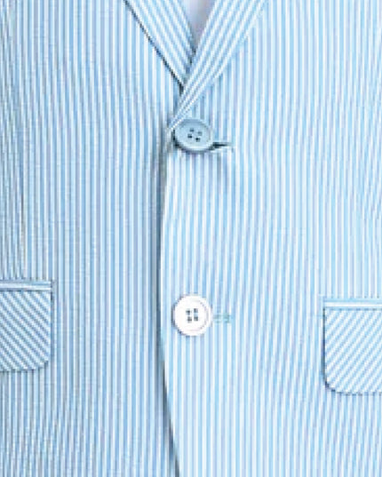 kids atelier moustache Light Blue Striped Suit Set