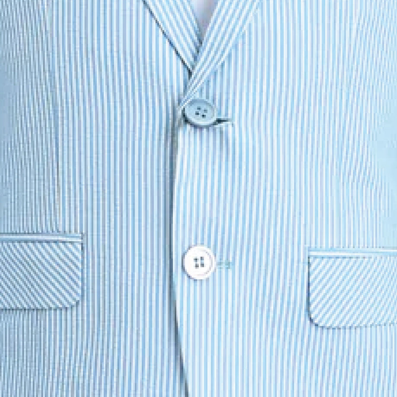 kids atelier moustache Light Blue Striped Suit Set