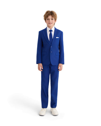kids atelier moustache Royal Blue Four-Piece Tailored Suit Set