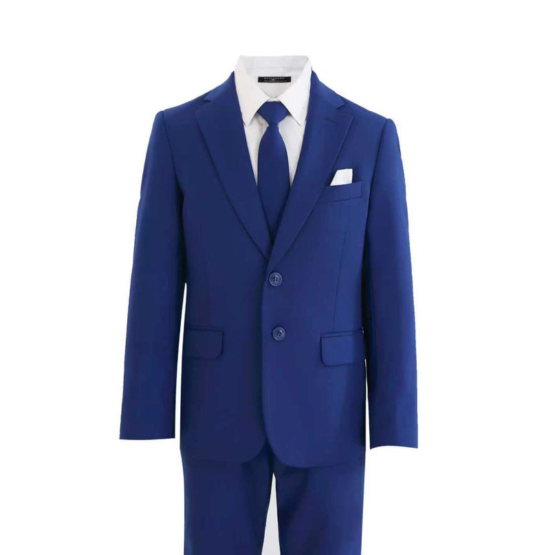 kids atelier moustache Royal Blue Four-Piece Tailored Suit Set