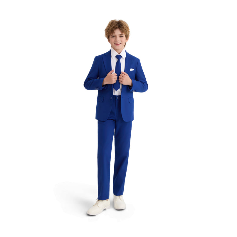 kids atelier moustache Royal Blue Four-Piece Tailored Suit Set