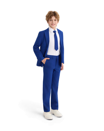 kids atelier moustache Royal Blue Four-Piece Tailored Suit Set