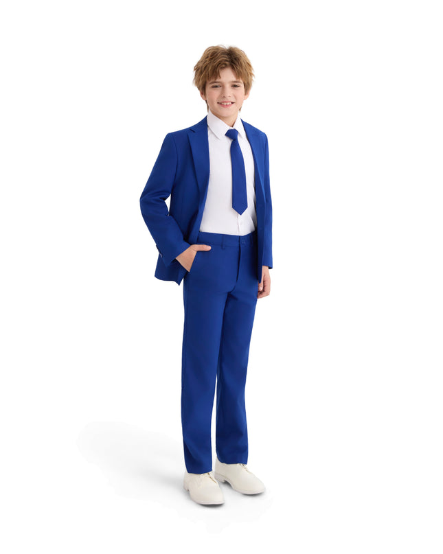kids atelier moustache Royal Blue Four-Piece Tailored Suit Set