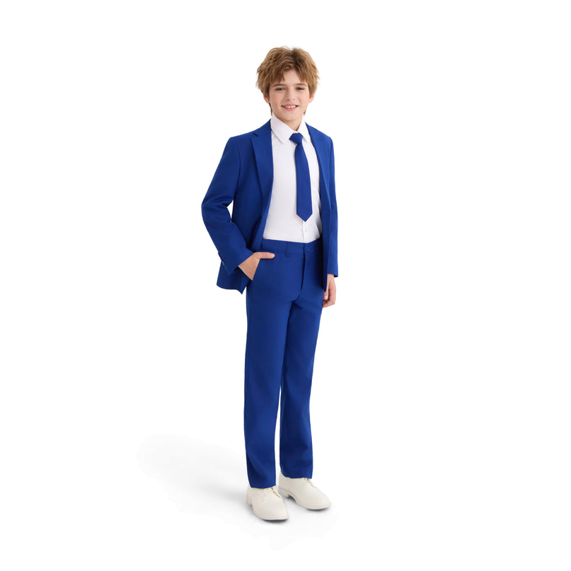 kids atelier moustache Royal Blue Four-Piece Tailored Suit Set