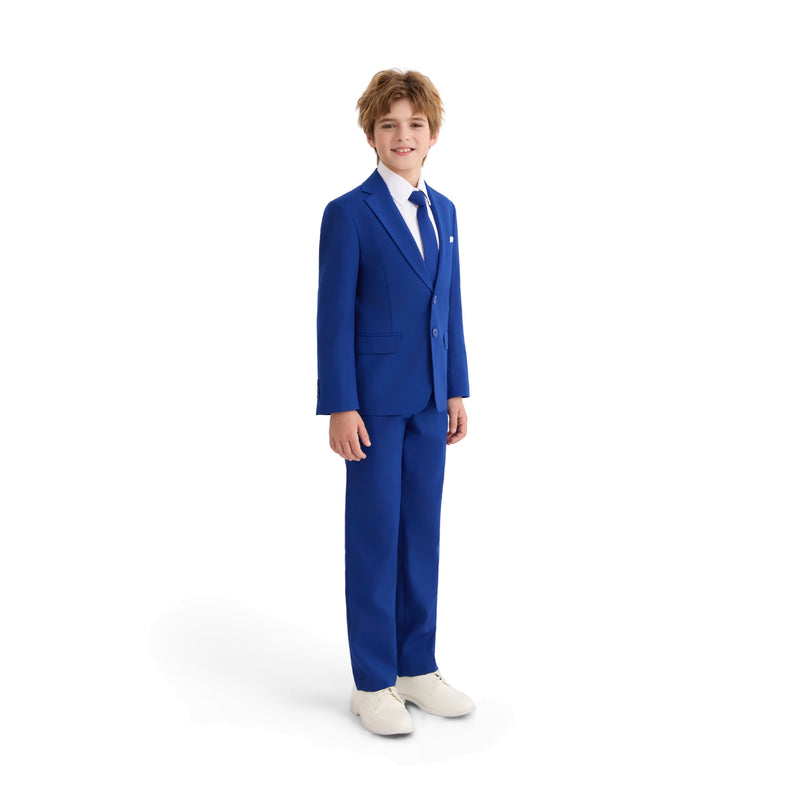 kids atelier moustache Royal Blue Four-Piece Tailored Suit Set