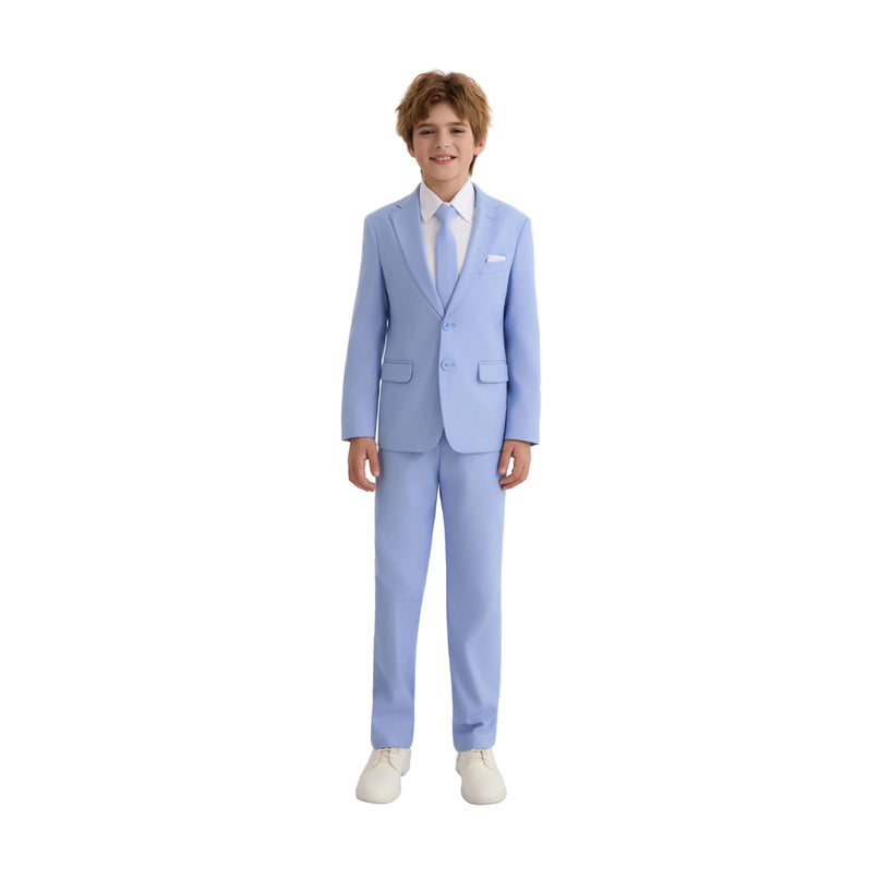 kids atelier moustache Light Blue Four-Piece Tailored Suit Set