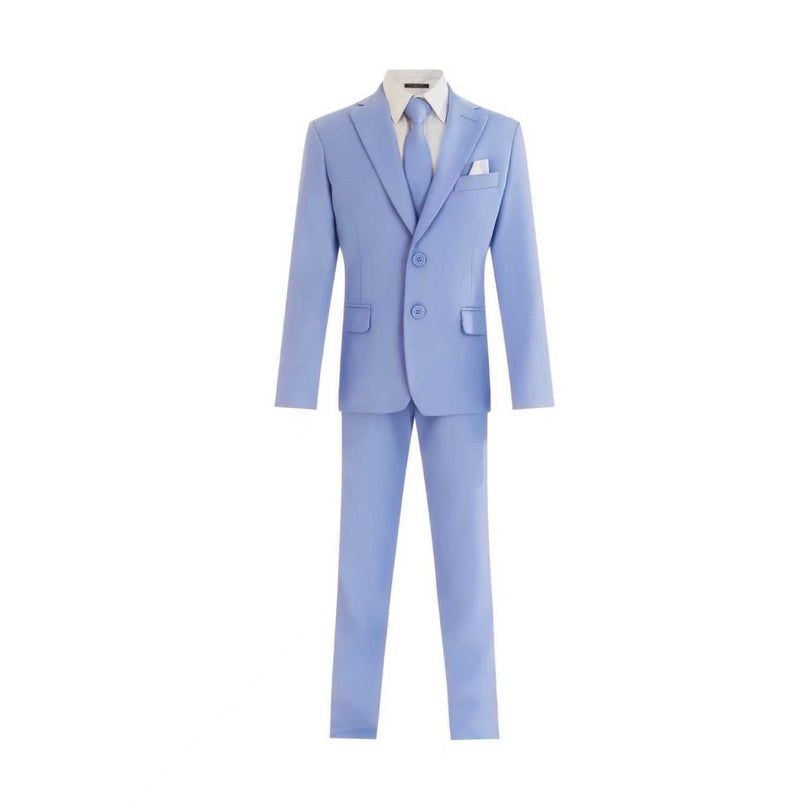kids atelier moustache Light Blue Four-Piece Tailored Suit Set