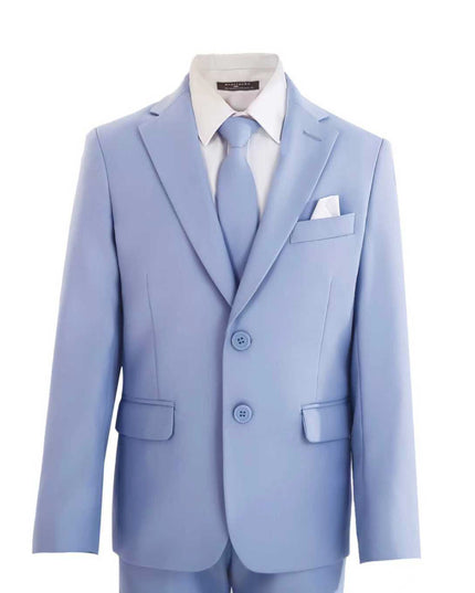kids atelier moustache Light Blue Four-Piece Tailored Suit Set