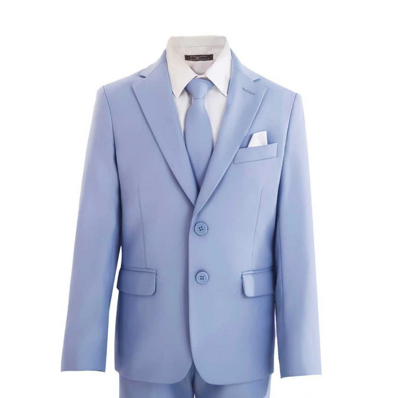 kids atelier moustache Light Blue Four-Piece Tailored Suit Set