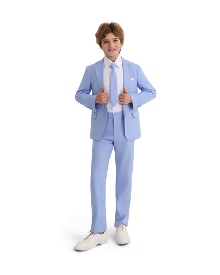 kids atelier moustache Light Blue Four-Piece Tailored Suit Set