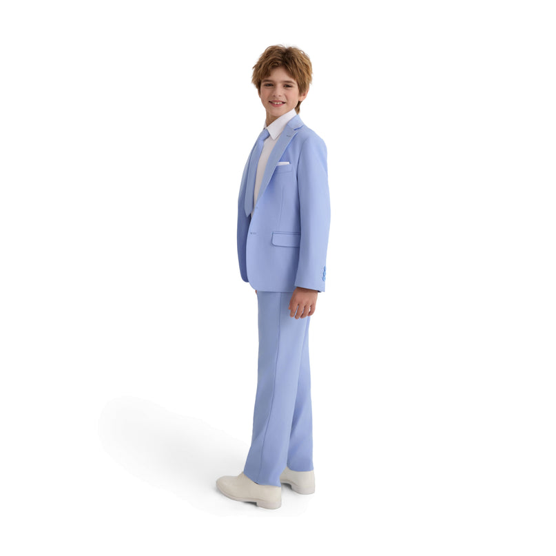 kids atelier moustache Light Blue Four-Piece Tailored Suit Set