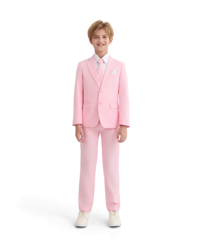 kids atelier moustache Pink Four-Piece Tailored Suit Set