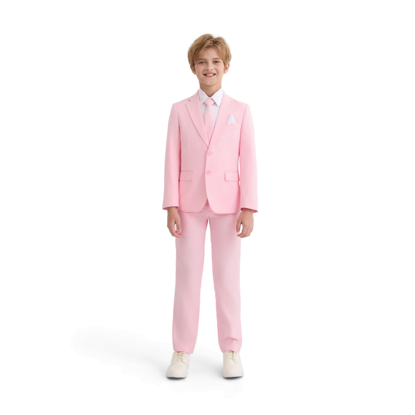 kids atelier moustache Pink Four-Piece Tailored Suit Set