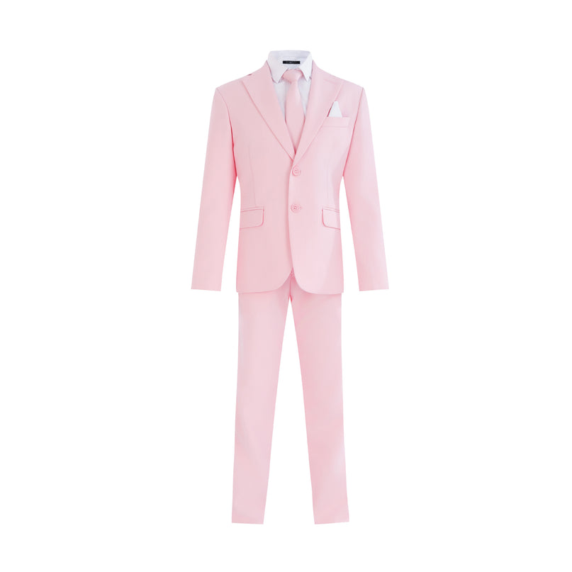 kids atelier moustache Pink Four-Piece Tailored Suit Set