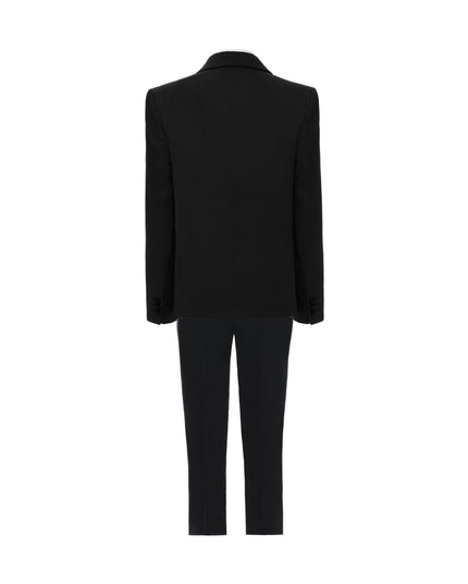 kids atelier moustache Black Satin-Lapel Formal Suit Set